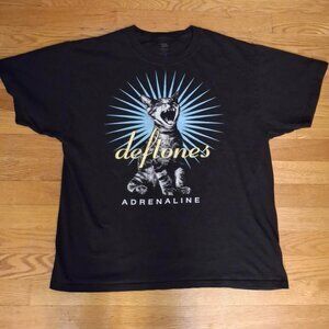 DEFTONES Vintage 1995 Adrenaline Cat Band Tee Men's Large Black